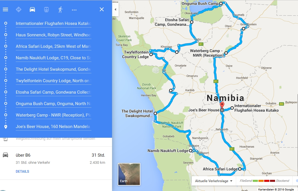 Namibia Tour – Planung und Übersicht